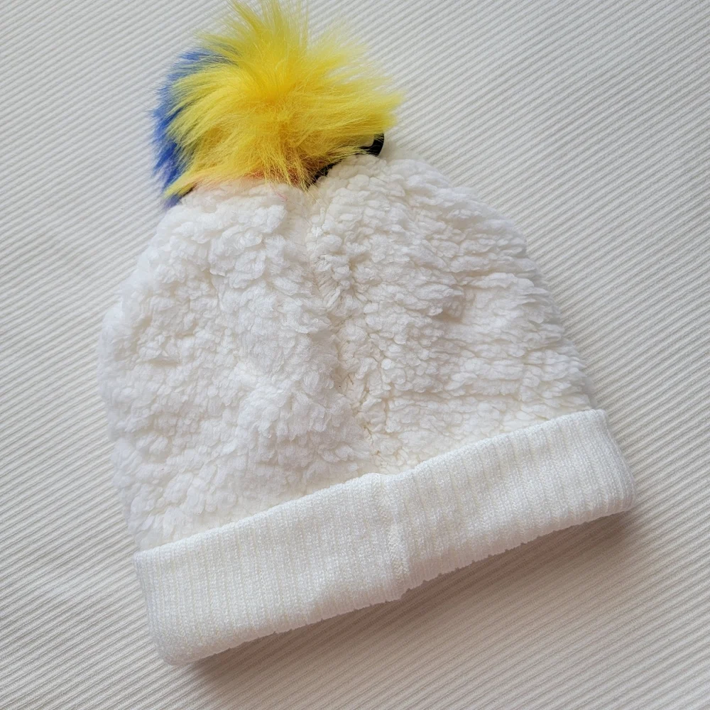 Fuzzy Rainbow Sequin Heart Hat and Glove Set